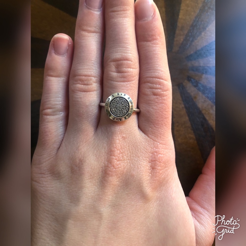 Pandora Logo Pave Ring